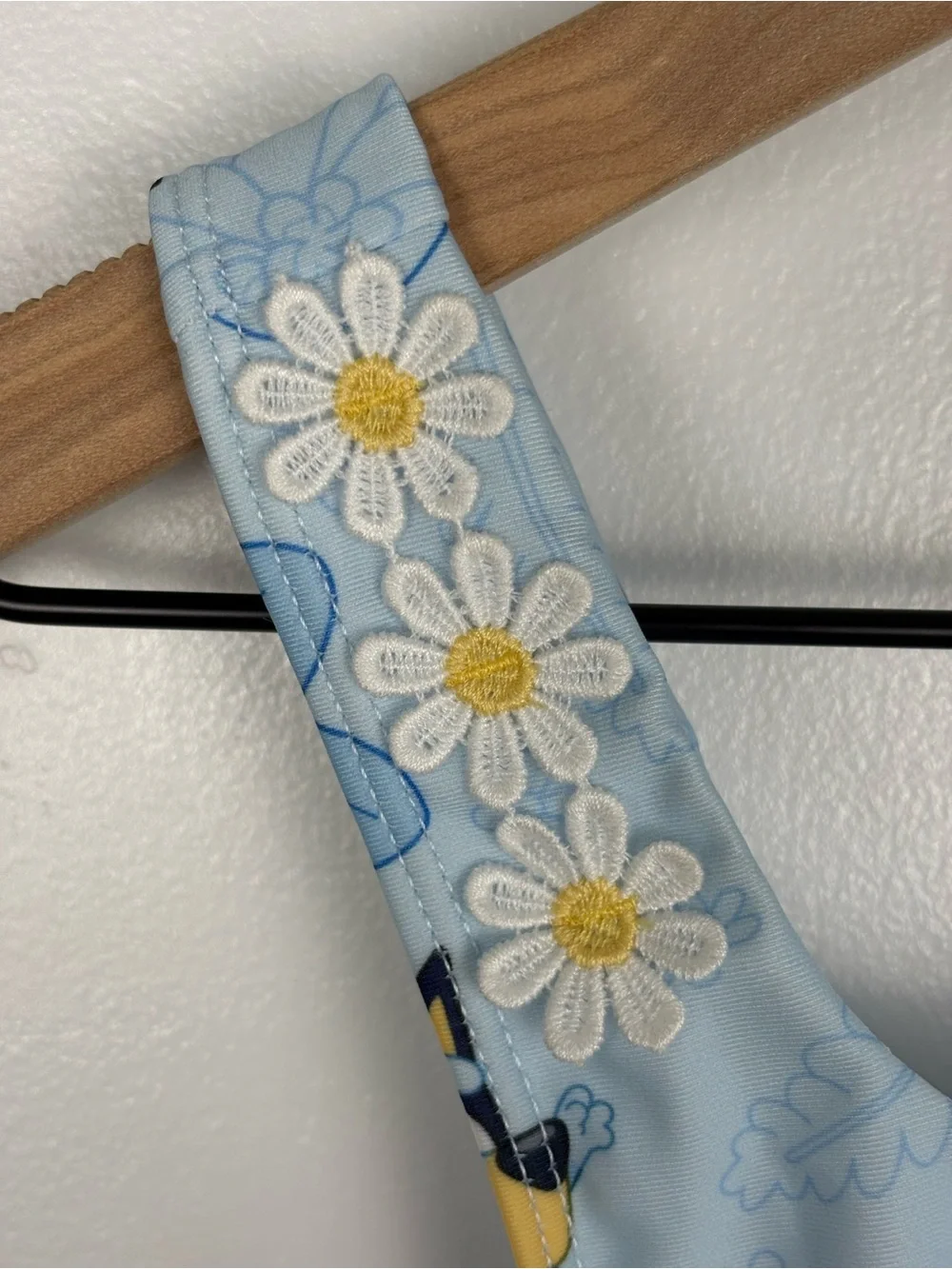 Target Disney BLUEY Light Blue Floral Daisy 2 piece Swimsuit Tankini UPF 50+